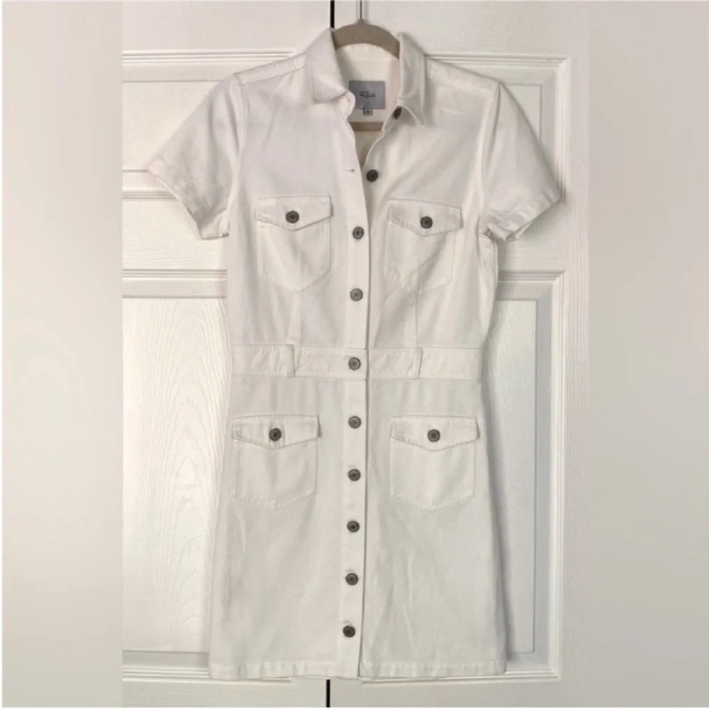Rails Women’s Dress Danica Denim Jeans Dress Mini Button Down White Size XS - Picture 3 of 11